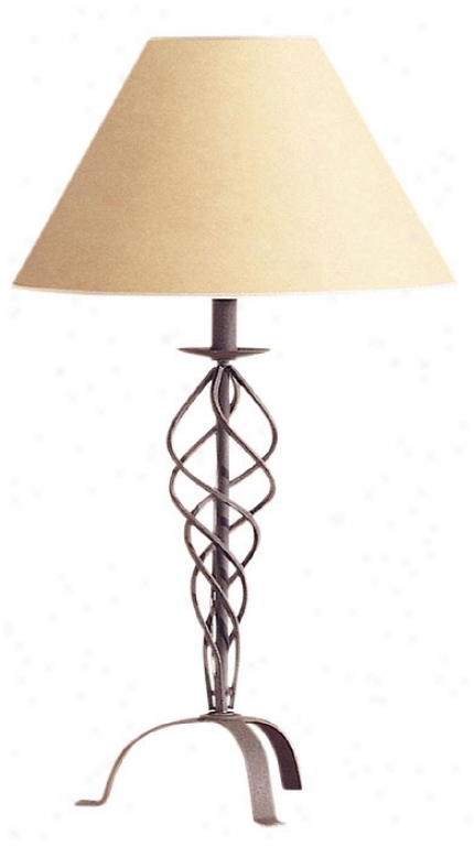 Desert Wrought Iron Collection Beige Shade Table Lamp (16509)