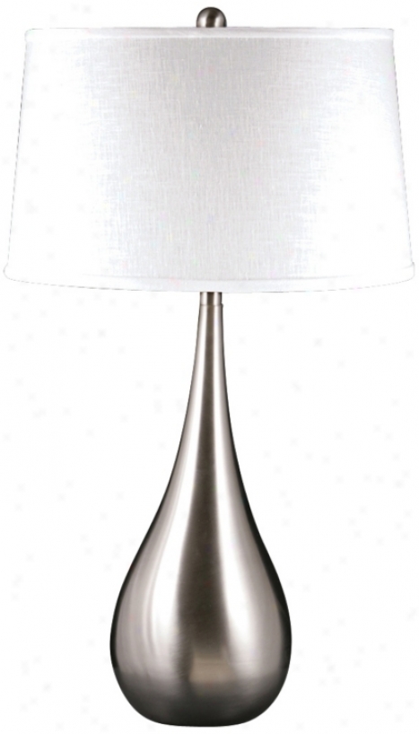 Dewdrop Satin Nickel Spun Metal Table Lamp (u9242)