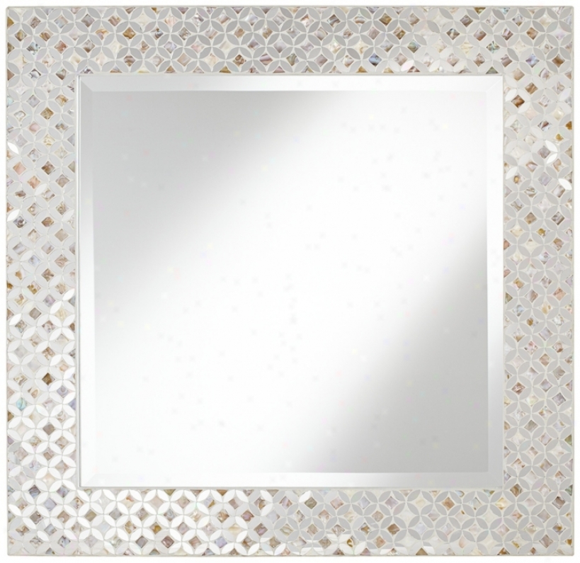 Diamobd 32 1/4" High Glass Mosaic Wall Mirror (w8577)