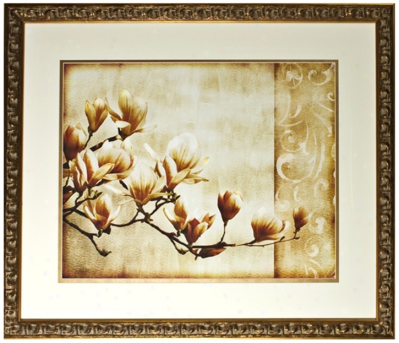Disney Mulan Cherry Blossom Print Framed 40" Wide Wall Art (j2901)