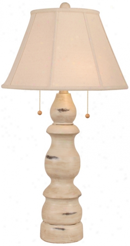 Distressed Cottage Two Light Table Lamp (p3998)