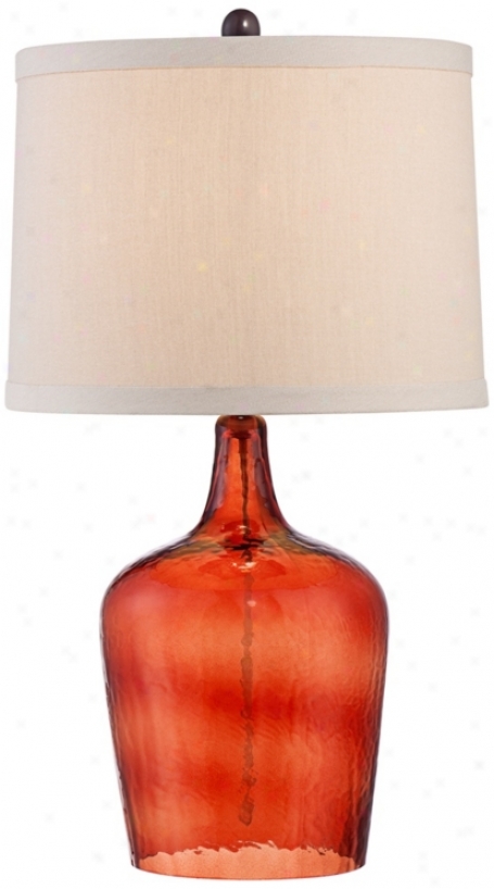 Eastport Cranberry Textured Glass Table Lamp (x7287)