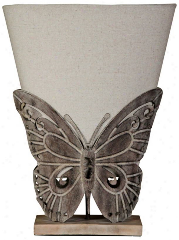 Elizabeth Metal Butterfly Uplight Accent Table Lamp (w5631)