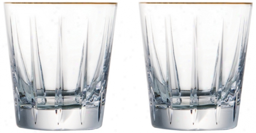 Elmsford Collection Set Of 2 Old Fashioned Crystal Glasses (y7550)