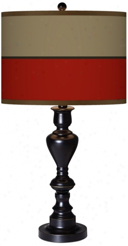 Empire Red Giclee Glow Black Bronze Table Lamp (x0022-x2958)