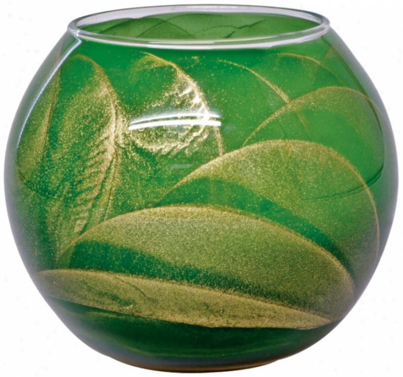 Esque&#8482; 4" Emerald Green Candle Globe By the side of Gift Box (w6554)