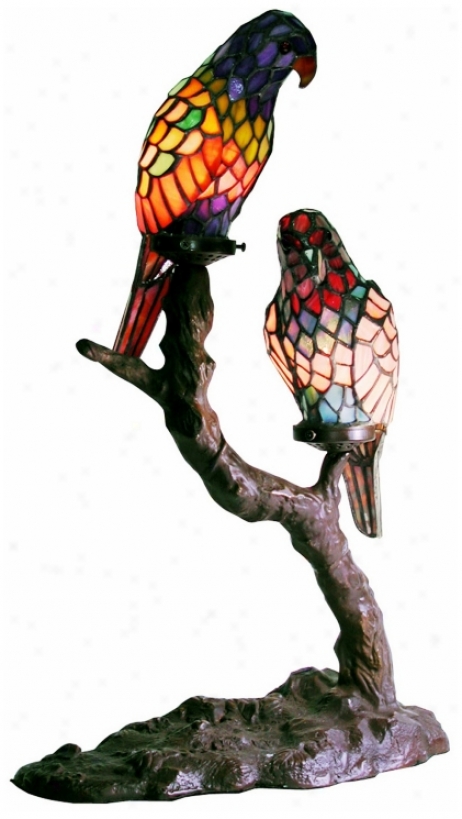 Exotic Birds Tiffany Style Table Lamp (j3805)