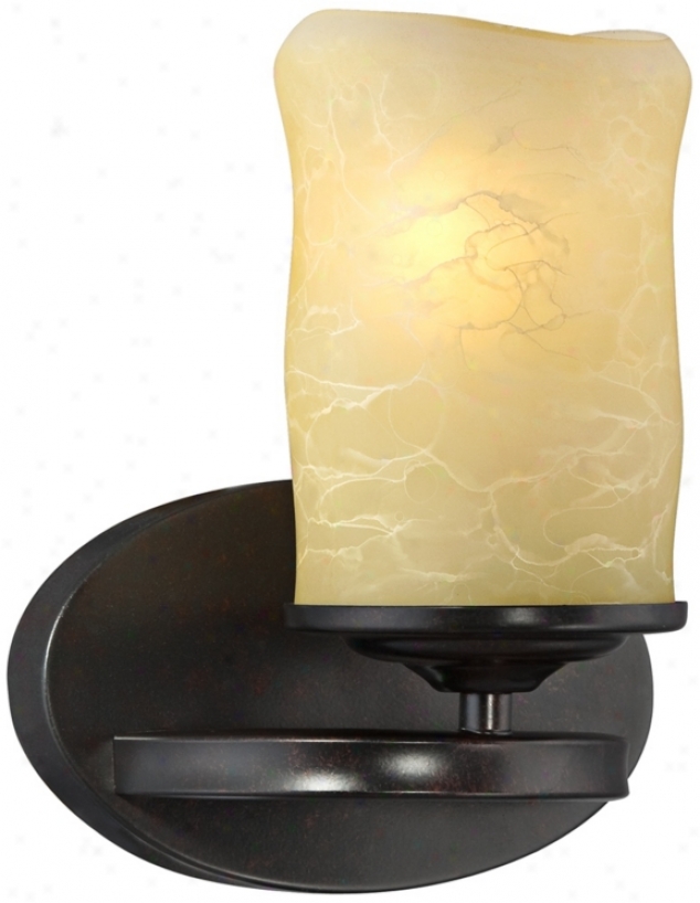 Faux Candle With Bronze Finish 8 3/4" High Wall Sconce (t9499)