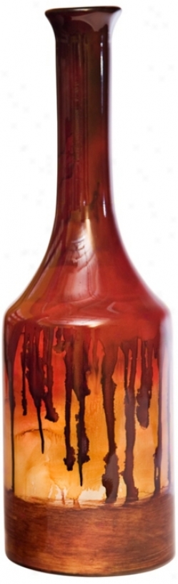 Fiery Blaze Large Recycled Glass Bottle (w6876)