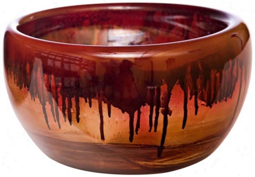 Fiery Blaze Small Recycled Glass Bowl (w6877)