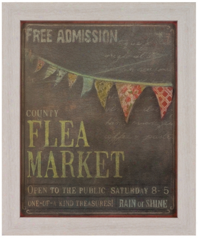 Flea Market 22 1/2" High Framed Wall Art (t0210)