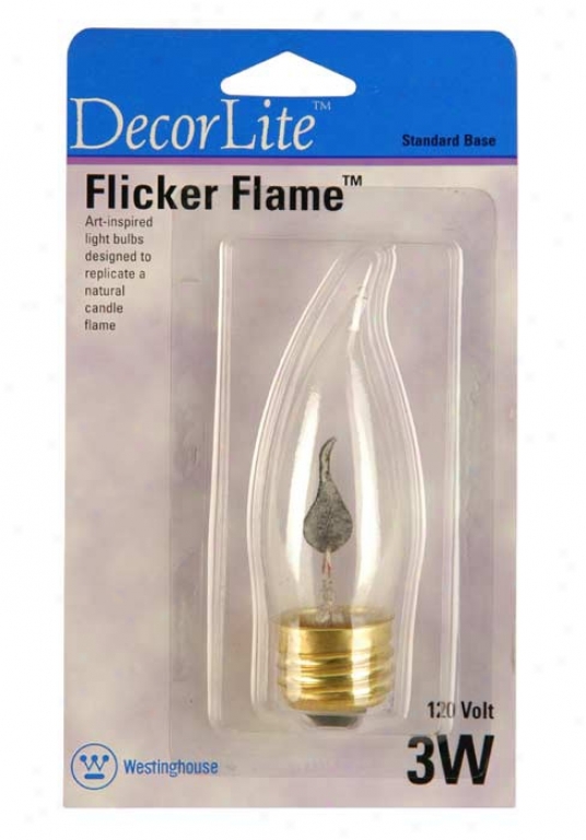 Flicker Flme 3 Watt Standard Base Drcorator Light Bulb (55160)