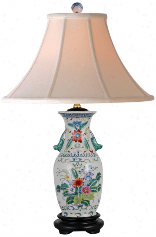Floral Colors Porcelain Vase Table Lamp (n1968)