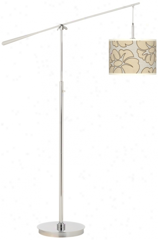 Floral Silhouette Giclee Boom Arm Floor Lamp (n0749-t5832)
