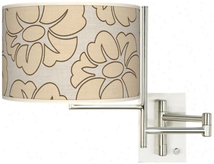 Floral Silhouette Giclee Steel Plug-inS wing Arm Wall Light (k1148-t6626)