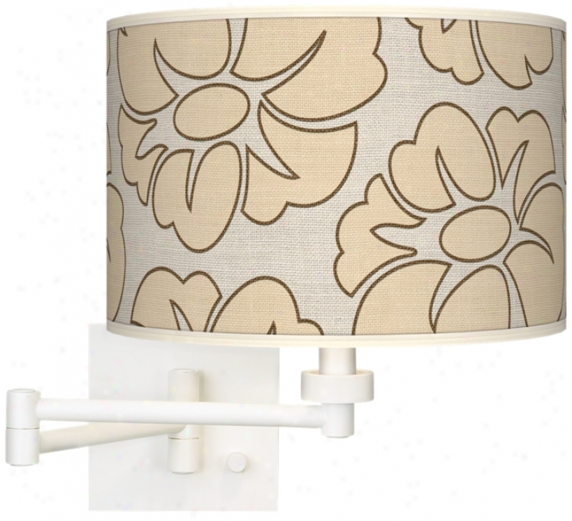 Floral Silhouette Giclee White Plug-in Swingg Arm Wall Light (h6558-t6624)
