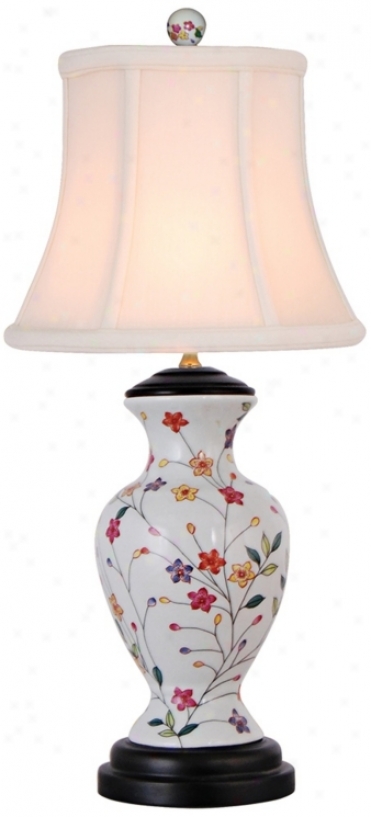 Floral Vase Petite China Food Lamp (n203)