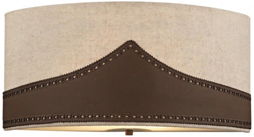 Forecast Wing Tip 12 1/2"w Burlap And Bronze Wall Sconce (y6296)
