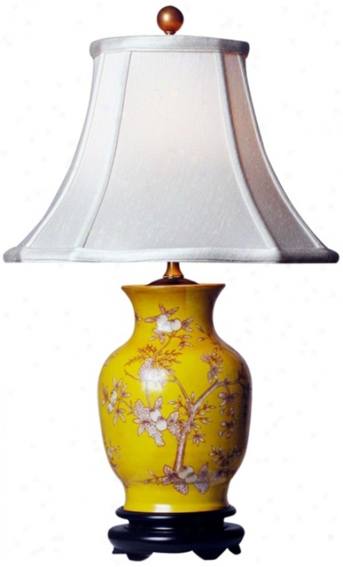 Fruit Tree Yellow Porcelain Vase Table Lamp (g7036)