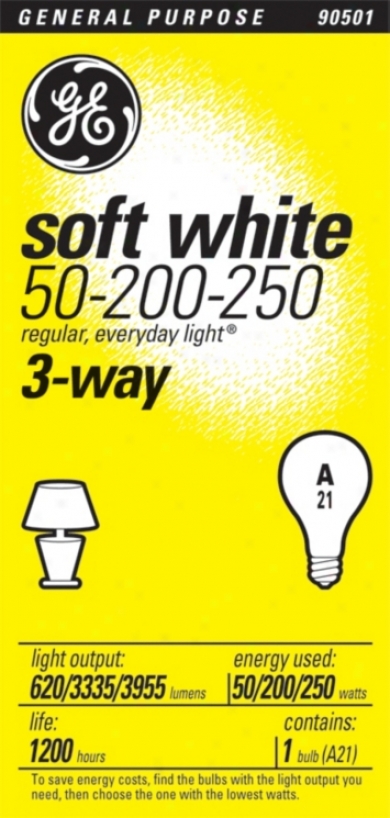 Ge 3-way 50-200-250 Soft Pale Light Bulb (90501)