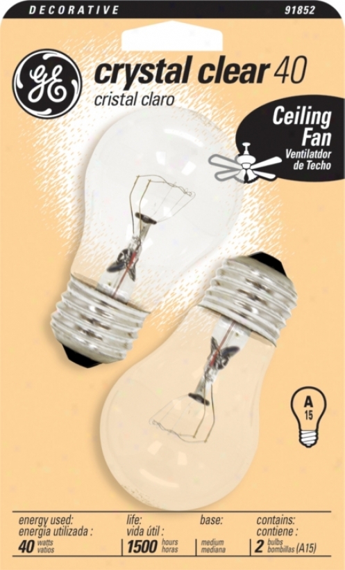 Ge 40 Watt 2-pack Clear Ceiling Fan Bulbs (91852)