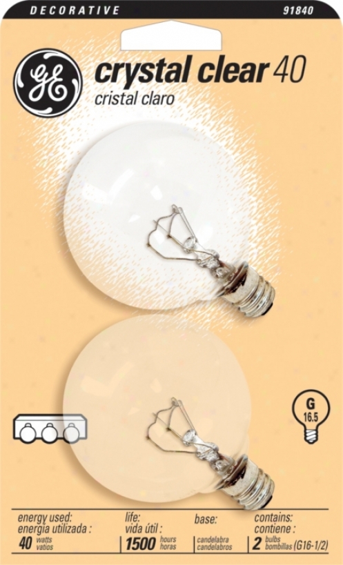 Ge 40 Watt 2-pack Clear Glass Globe Light Bulbs (91840)