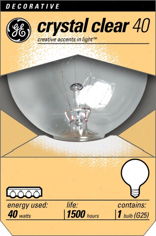 Ge 40 Watt G25 Clear Base Decorative Light Bulb (90880)