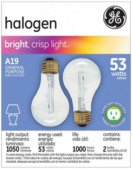 Ge 53 Watt 2-pack General Purpose Halogen Light Bulbs (r6367)