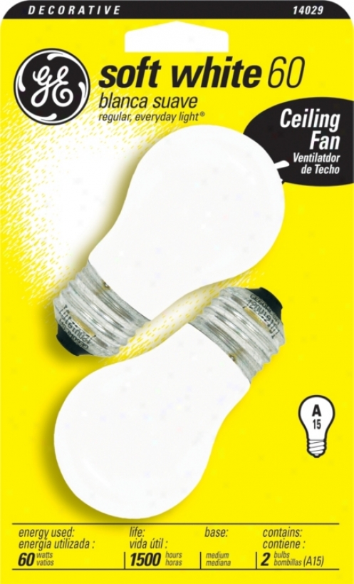 Ge 60 Watt 2-pack Ceiling Fan Light Bulbs (14029)