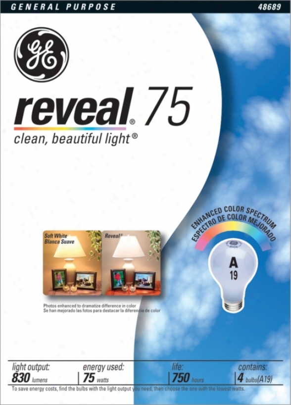Gs 75 Watt A-19 Rwveal 4-pack Light Bulb (29820)
