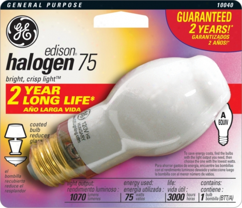 Ge 75 Watt Edison Long Life Halogen Light Bulb (5184))