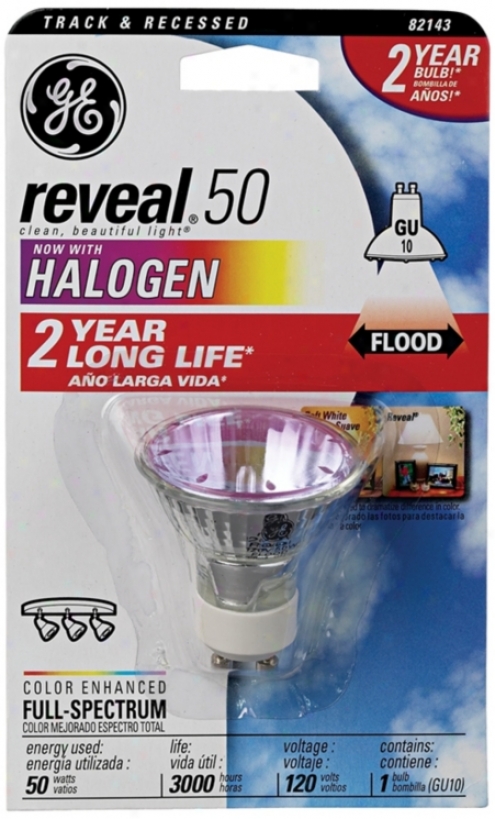 Ge Reveal 50 Watt Gu10 Halogen Light Bulb (34486)