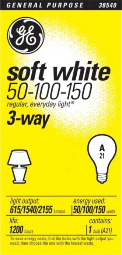 Ge Soft Pale 3-way Light Bulb (38540)