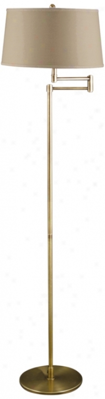 Geoffrey Antique Brass Swing Arm Floor Lamp (u9396)