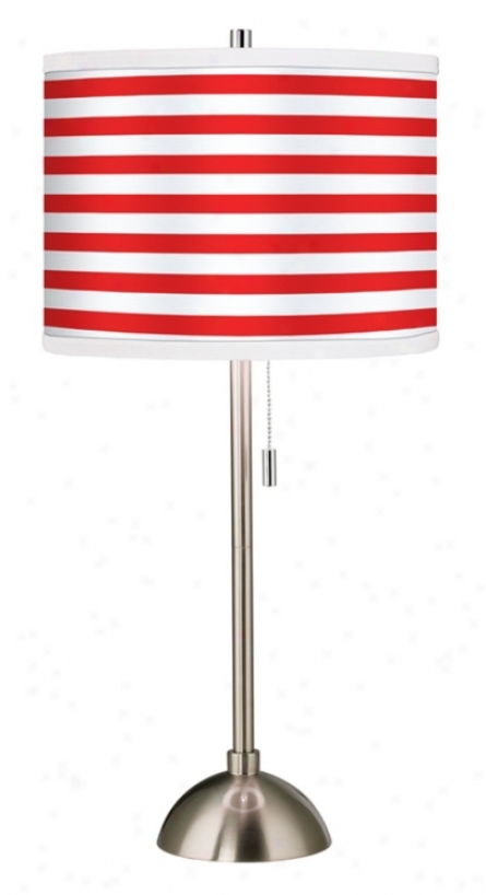 Giclee Red Horizontal Stripe Table Lamp (60757-23265)