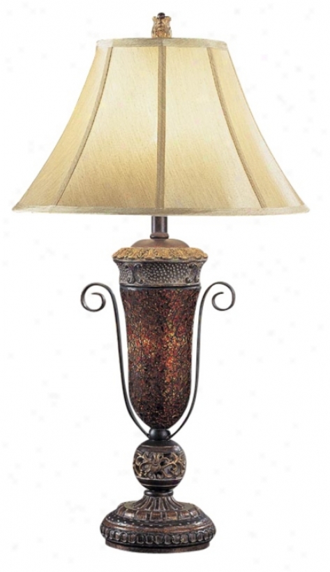 Glass Mosaic Champagne Shade Table Lamp (h095)4