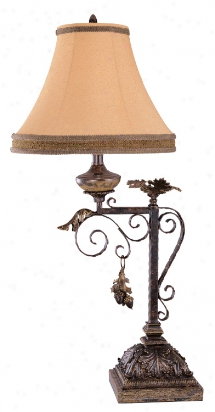 Grand West Autumn Oak Leaves Table Lamp (35416)