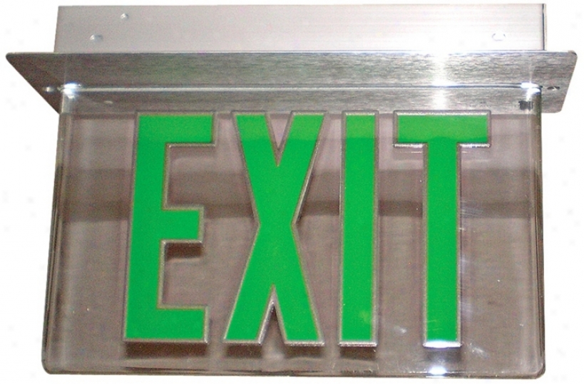 Green Letter Led Exit Light With Battery Backup (55955)
