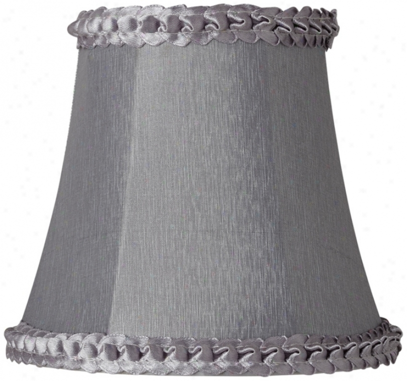 Grey Ribbon State Bell Lamp Shade (clip-on) 3.5x5.5x5 (v3655)
