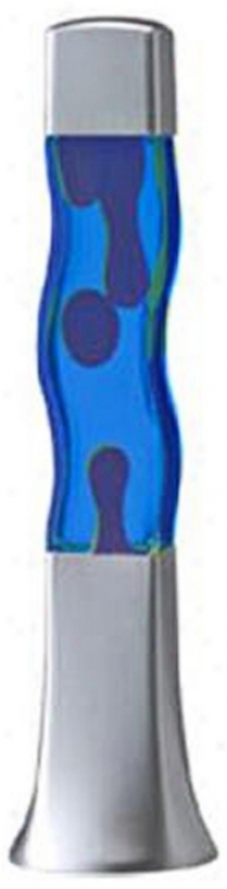 Groovy Blue And Blue Curvy Motion Lamp (u7641)