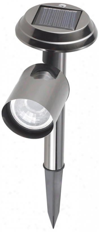 Gun Metal Solar Led 13&qupt; Hihh Landscape Spot Light (k6465)