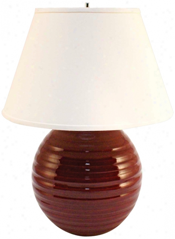 Haeger Potteries Cranberry Centrifugal Ceramic Table Lamp (p1867)