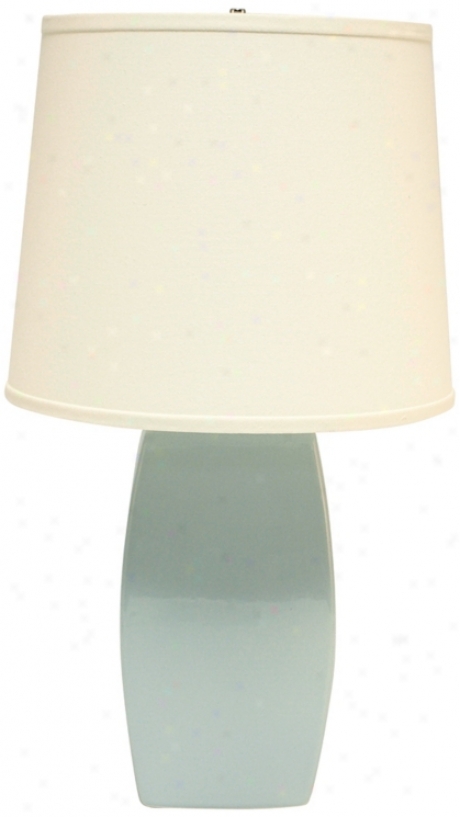 Haeger Potteries Mist Ceramic Soft Rectangle Table Lamp (p1880)