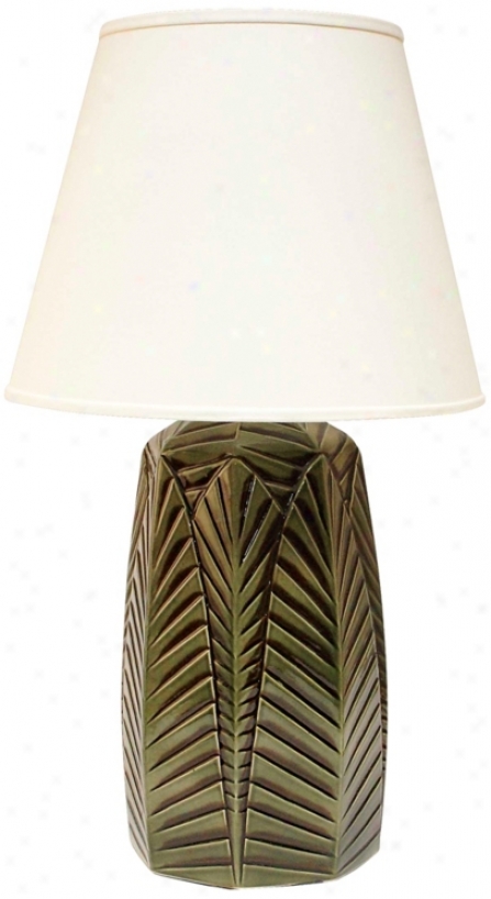 Haeger Potteries Palm Grove Ceramic Table Lamp (p1789)