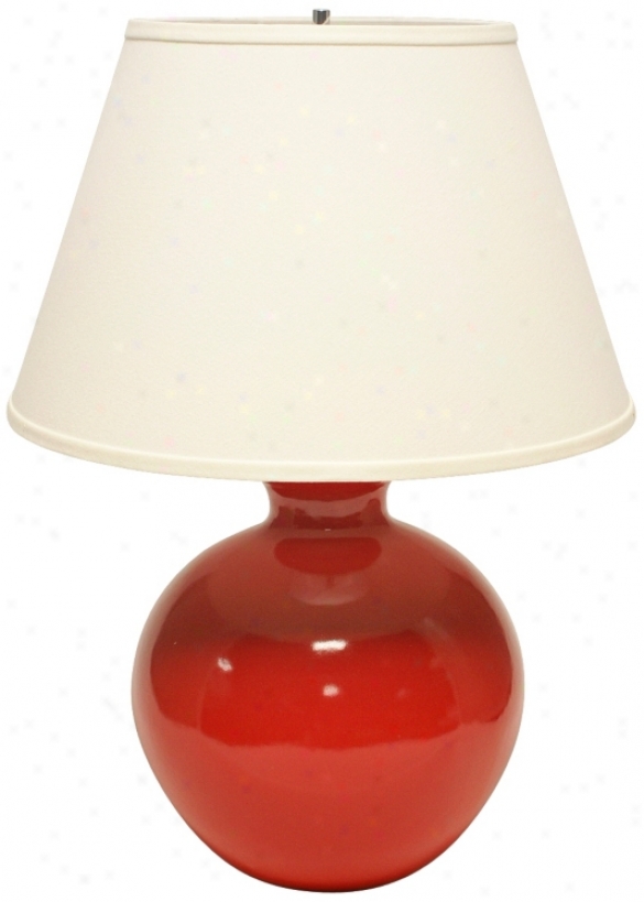 Haeger Potteries Red Bristol Largr Ceramic Table Lamp (u5012)