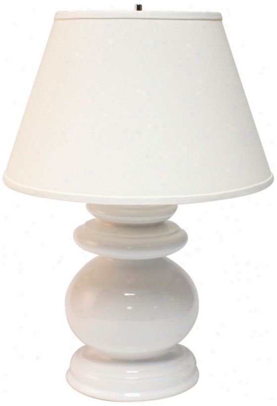 Haeger Potteries White Cottage Ceramic Table Lamp (p1781)