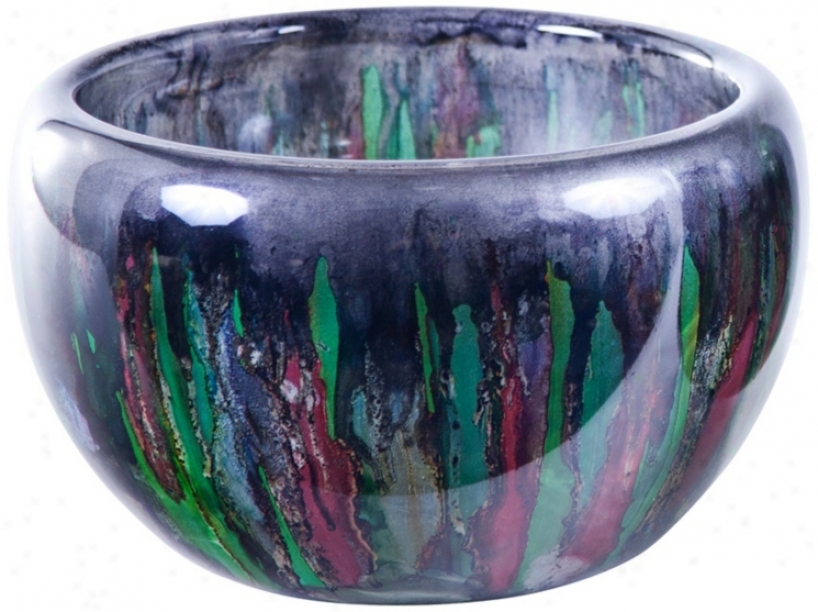 Hand-blown Art Glass Kaleidoscope Bowl (w7355)