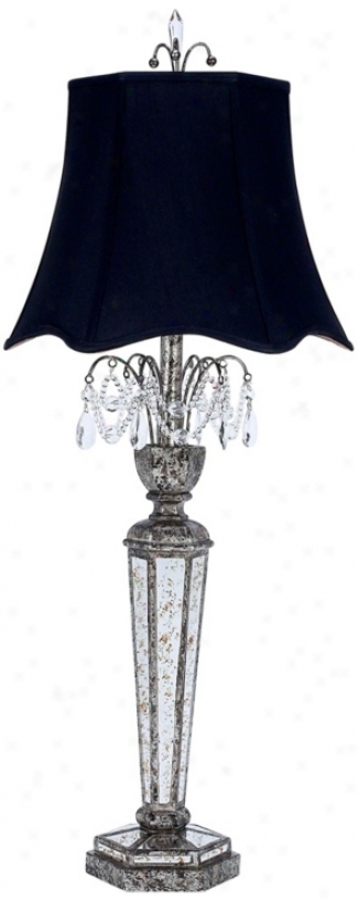 Havisham Antique Silver Mirrored Buffet Lamp (v2691)