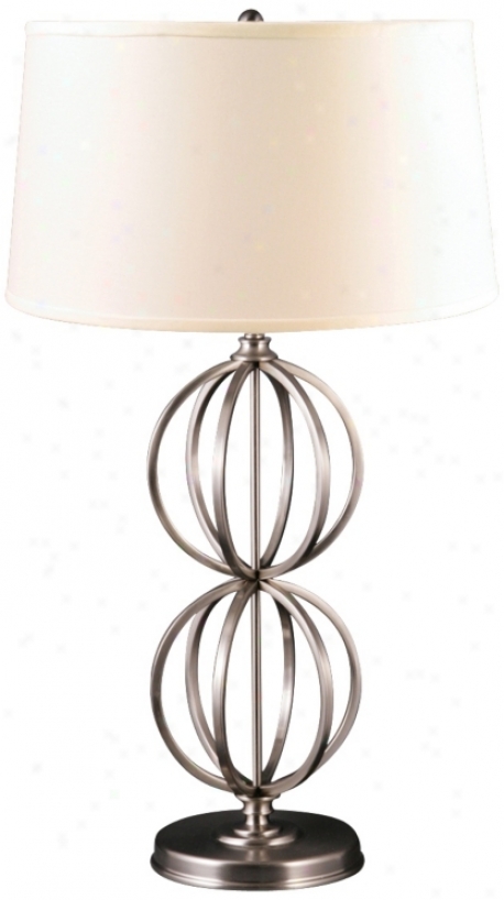 Hayley Satin Nickel Stacked Globes aTble Lamp (u9248)