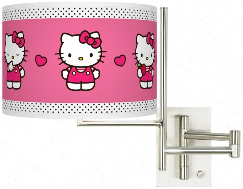 Hello Kitty Stab And Polka Dotz Plug-in Swing Arm Wall Light (k1148-y092)